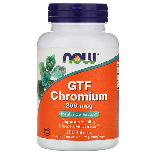 Now Foods  GTF Chromium  200 mcg  250 Tablets