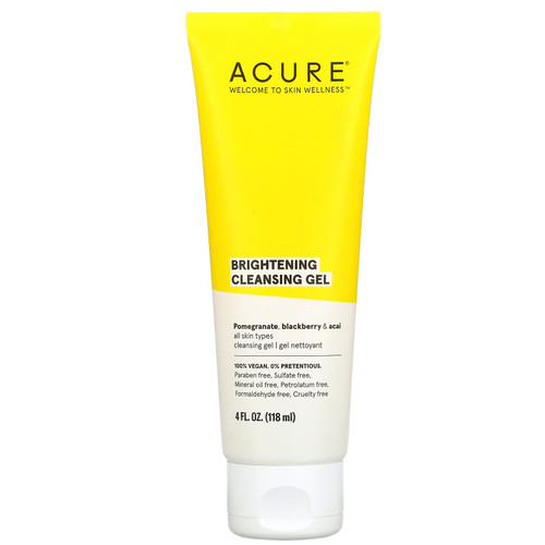 Acure  Brightening Cleansing Gel  4 fl oz (118 ml)