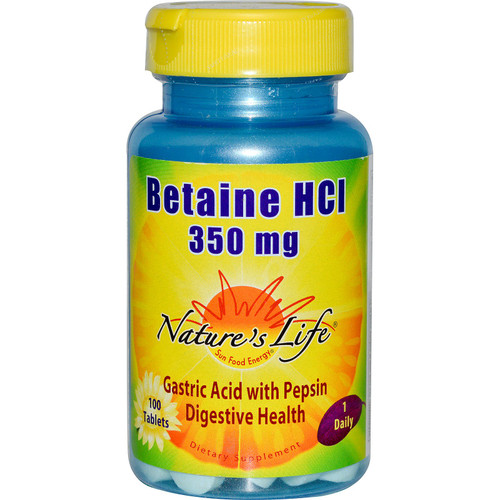 Nature's Life  Betaine HCL  350 mg  100 Tablets