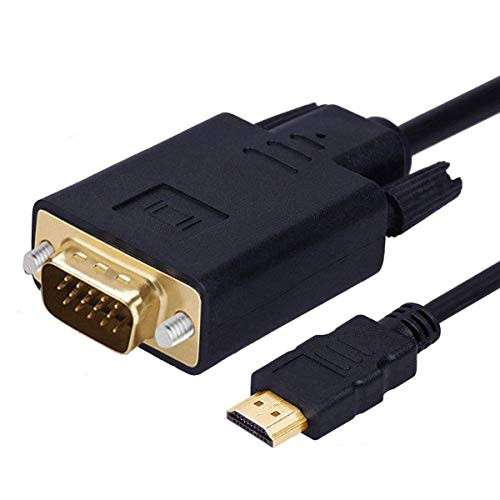HDMI to VGA Cable Gold-Plated 1080P HDMI Male to VGA Male Active Video Adapter Converter Cord (3 Feet/1 Meter)