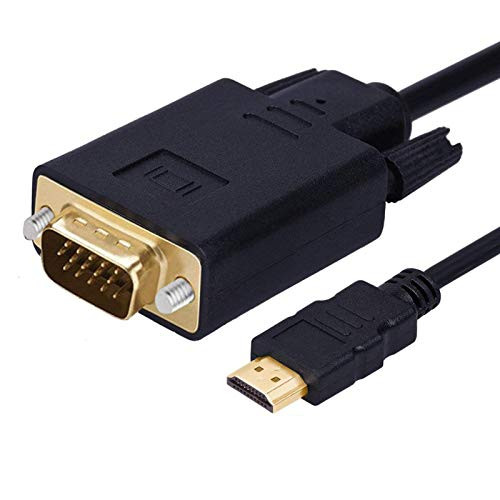 HDMI to VGA Cable Gold-Plated 1080P HDMI Male to VGA Male Active Video Adapter Converter Cord (6 Feet/1.8 Meters)