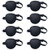 Favourde 8 Pack Black Eye Patch Strabismus Adjustable Eye Patch Eye Mask with Buckle for Adults and Kids (Black)