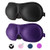 REEBENT 3D Eye mask for Sleeping Machine Washable  Sleep Mask for Women  Blinder Blindfold Airplane with Travel Pouch (Black+Purple)