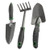 Edward Tools Garden Tool Set - Heavy Duty Carbon Steel Trowel, Transplanter, Hand Rake - 3 Piece Garden Tool Set with Bend-Proof Design - Ergo Rubber Grip Handles