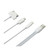 10 Pack - Reiko iPhone 4G/ iPhone 5/ iPhone 6 And Micro USB Trio 3-In-1 USB Data Cable 0.58Ft In White