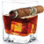 Double Old Fashioned Cigar Glass Cocktail Rock With Built In Cigar Holder - Cigar Cup Whiskey Tumbler