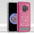 ASMYNA Hot Pink/Iron Gray Diamante FullStar Protector Cover  for Galaxy S9