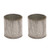 Decorative Tin Vase (Set of 2) 3.25 x 3.25 Inch Corrugated Metal Pot - Small Planter