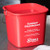 Small Red Sanitizing Bucket - 3 Quart Cleaning Pail - Set of 3 Square Containers