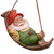 TERESA'S COLLECTIONS Funny Gnomes Garden Decorations Outdoor Hanging Statue  Fairy Garden Gnome Swinging Leaf Hammock Figurine Resin Tree Ornaments for Home Patio Yard Lawn  7.4 Inch