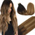 GOO GOO Hair Extensions Tape in Balayage Dark Brown to Chestnut Brown and Dirty Blonde Balayage 100% Real Remy Human Hair Extensions Tape in Natural Hair 20pcs 50g 14 inch