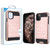 ASMYNA Brushed Hybrid Case for Apple iPhone 11 Pro Max - Rose Gold/Black