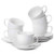 BTaT- Tea Cups and Saucers  Set of 6 (8 oz)  Cappuccino Cups  Coffee Cups  White Tea Cup Set  British Coffee Cups  Porcelain Tea Set  Latte Cups  Espresso Mug  White Cups