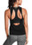 Mippo Workout Tank Tops for Women Open Back Yoga Tops Backless Workout Shirts Muscle Tank Athletic Running Gym Tank Tops Loose Fit Sports Gym Clothes for Women Black S