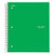 Five Star Spiral Notebook  1 Subject  Wide Ruled Paper  100 Sheets  10-1/2" x 8"  Green (72013)