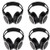 4 Pack of Two Channel Folding Universal Rear Entertainment System Infrared Headphones Wireless IR DVD Player Head Phones for in Car TV Video Audio Listening