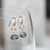 Simulated Blue Sapphire and Simulated Lt Topaz Drop Earrings