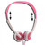 UMA Lightweight 3.5mm Stereo Headphones - White / Pink