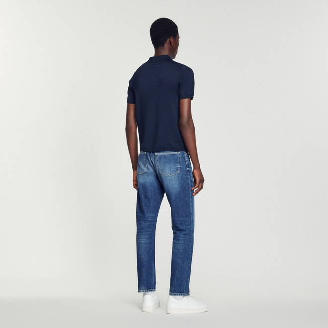 Knitted polo shirt - Navy