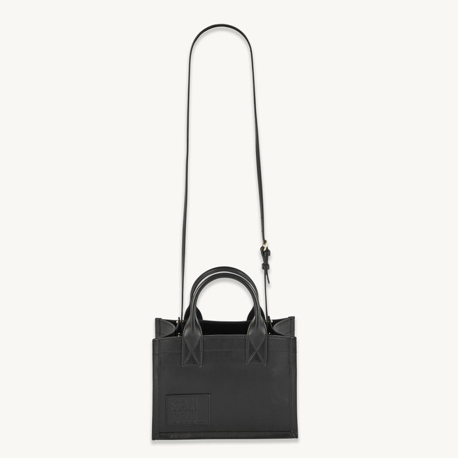 Small Kasbah tote in smooth leather - Black