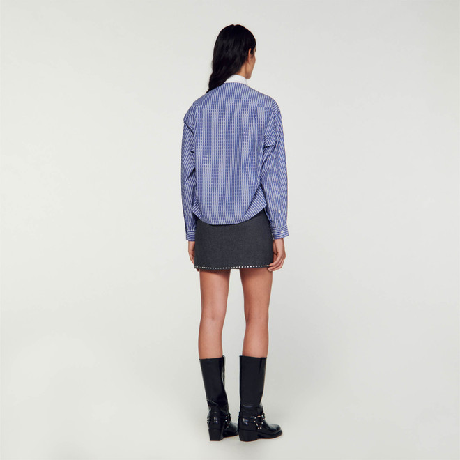 Cropped oversized shirt - Blue
