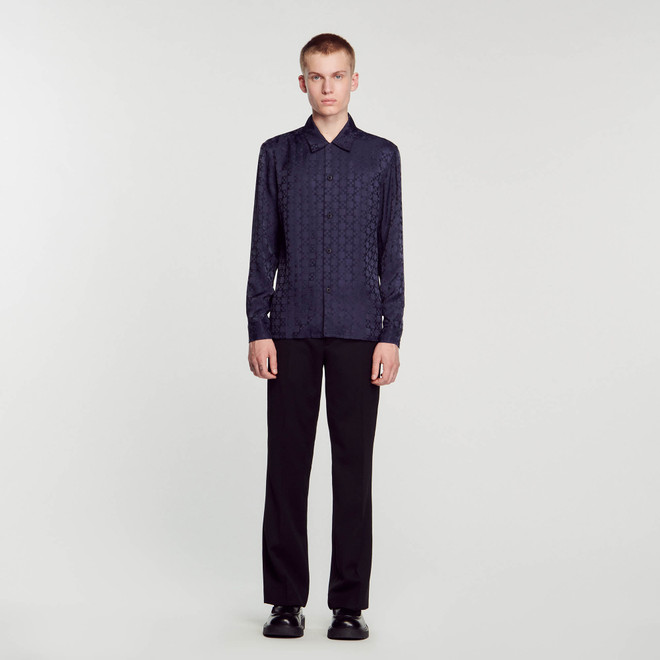 Square cross shirt - Navy