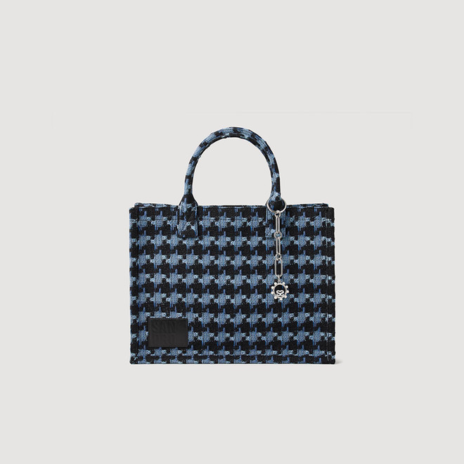 Tweed tote bag - Blue