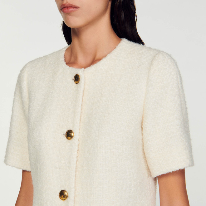 Boucle shift dress - Ecru