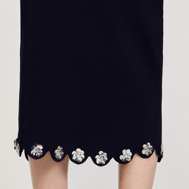 Long knit skirt - Black