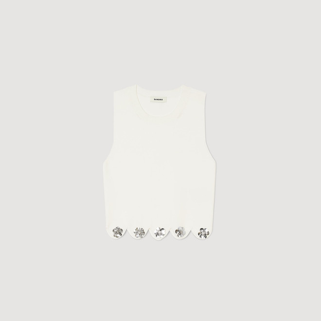 Knit crop top - Ecru