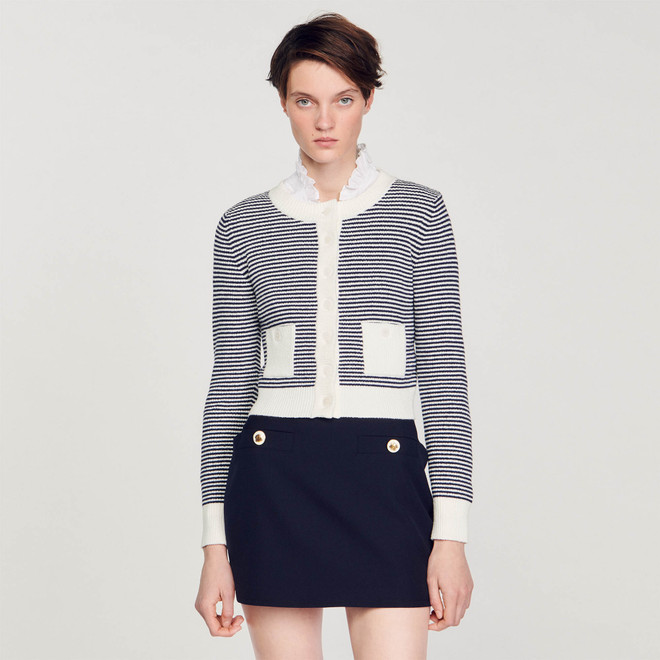 Terry Knit Cardigan - Navy