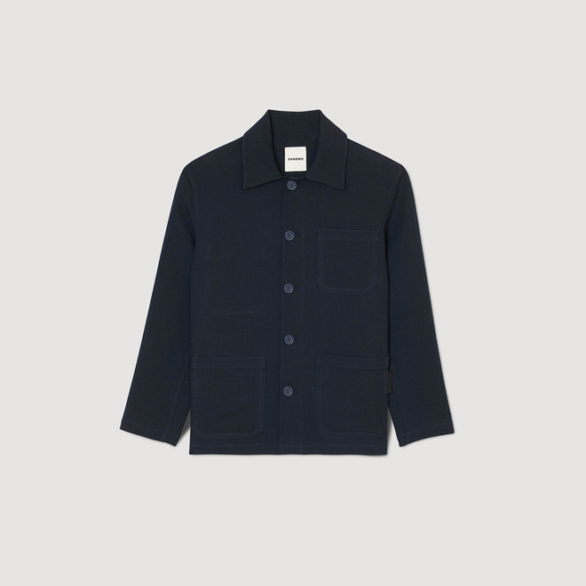 Worker Twill Woven Jacket - Blue