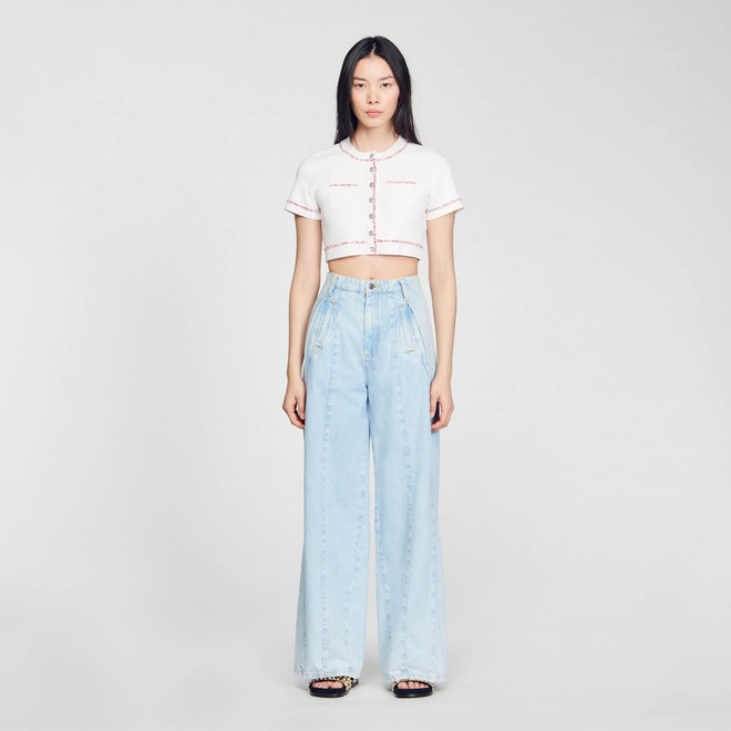 Cropped Cardigan - White