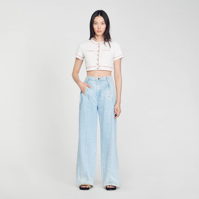 Cropped Cardigan - White