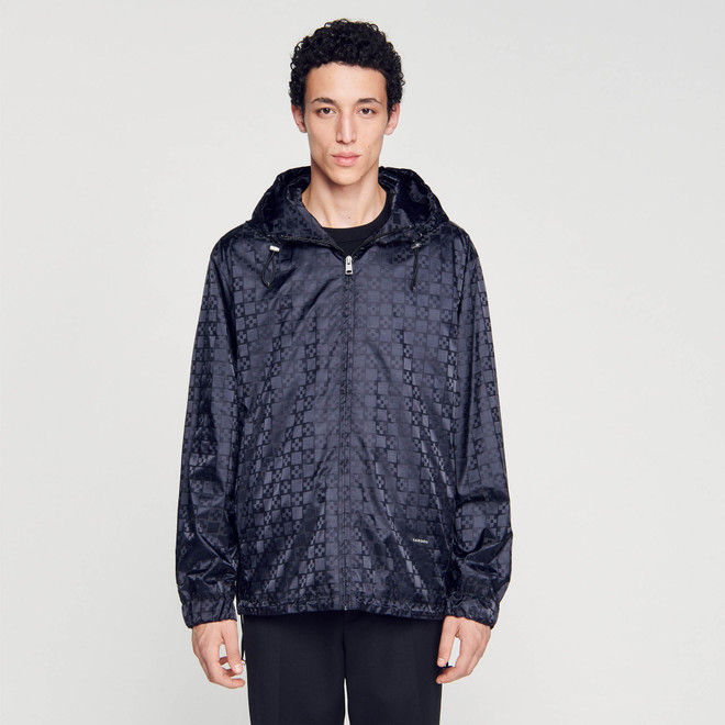 Square cross nylon jacket - Black