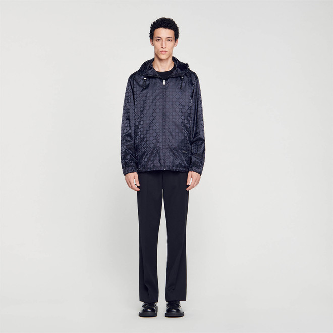 Square cross nylon jacket - Black