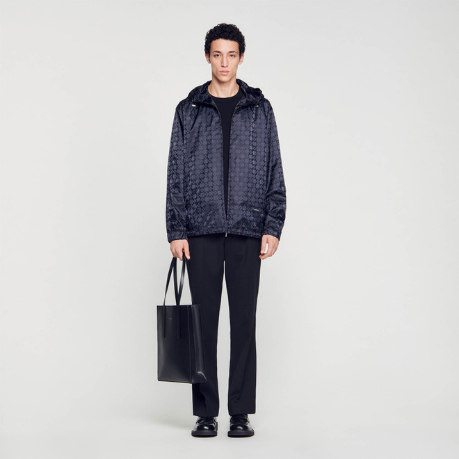 Square cross nylon jacket - Black