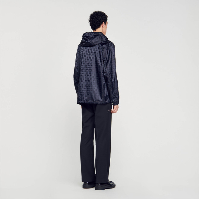 Square cross nylon jacket - Black