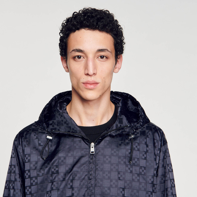 Square cross nylon jacket - Black
