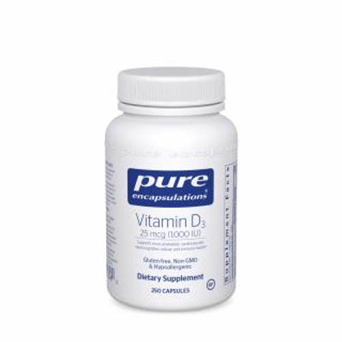 Pure Encapsulations Vitamin D3  25 mcg (1,000 IU) 250 capsules