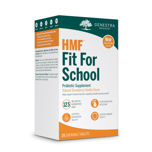 Genestra HMF Fit For School (shelf-stable) 125 billion 25 chewable tablets