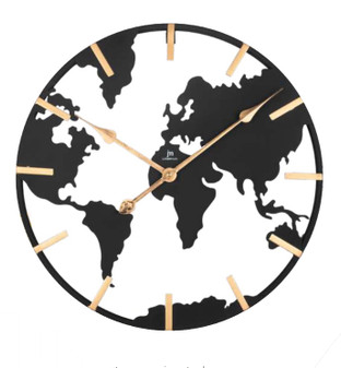 orologio mondo- ferro nero e oro - diametro 50 cm orologio mondo- ferro nero e oro - diametro 50 cm