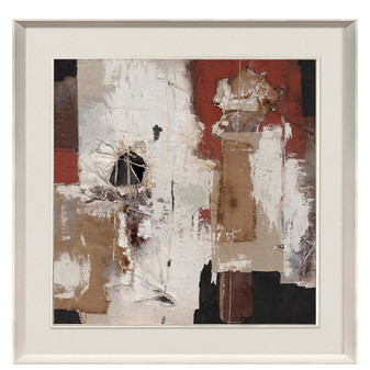 dipinto su tela - astratto - materico - figurativo - cornice - legno