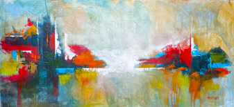 dipinto su tela - astratto - materico - figurativo - cornice - legno