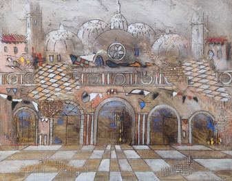 dipinto su tela - astratto - materico - figurativo - cornice - legno