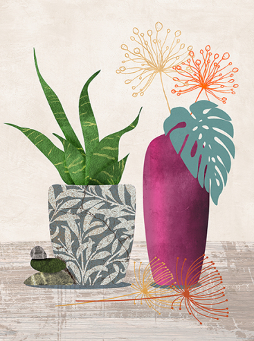 W003595 - Stampa Su Tela - Modern Ikebana 4 - 30 x 40
