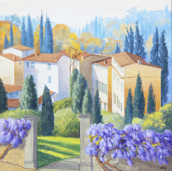 W002868 - Titolo: Paesaggio Toscano 2 - Misure 70 x 70 - Dipinti e Stampe - Paesaggi