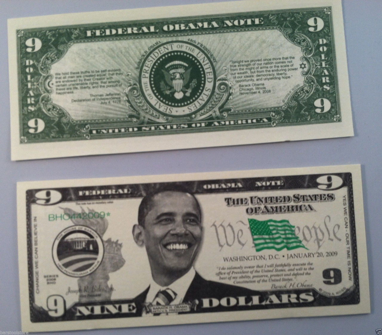 Nine Dollars Barack H Obama Fake Dollar Bills Funny Money Lot Of 10 Mramusement Com