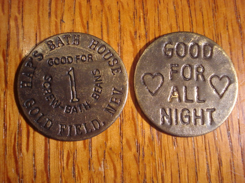Hap's B ath House Brothel Token