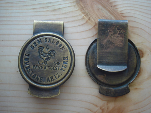 Gem Saloon Tombstone Brothel Brass Money Clip